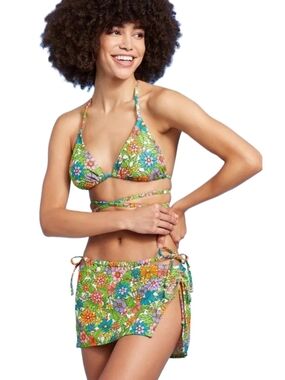 Wild Fable Floral Swim Coverup - Green Multi (Bottom Only)